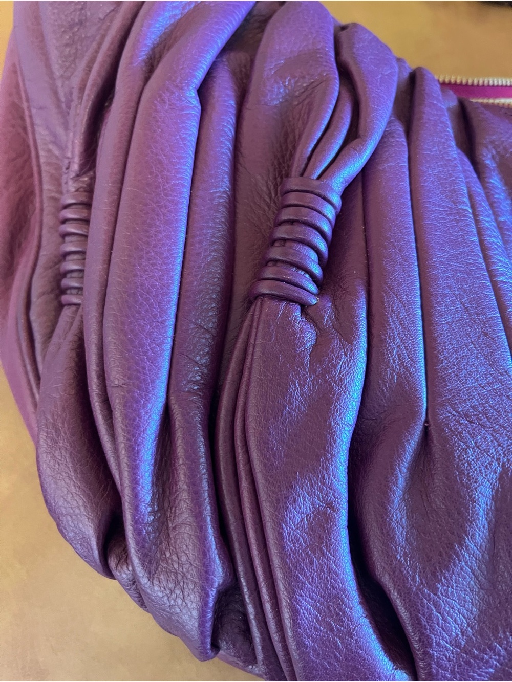 ISABELLA FIORI, purple all clean , cinched shoulder bag, NWT - Picture 2 of 10